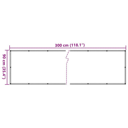 vidaXL Balkon-Sichtschutz Creme 300x90 cm PVC