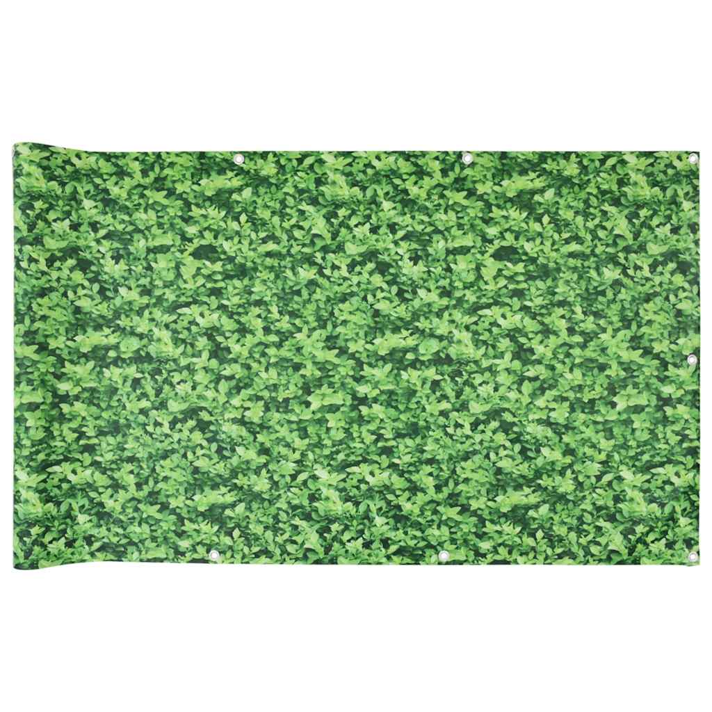 vidaXL Balkon-Sichtschutz Pflanzen-Optik Grün 400x90 cm PVC