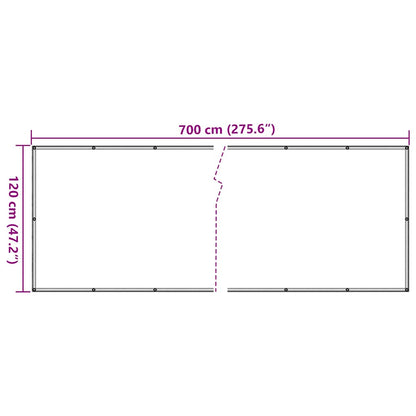 vidaXL Balkon-Sichtschutz Creme 700x120 cm PVC
