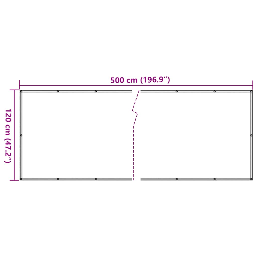 vidaXL Balkon-Sichtschutz Pflanzen-Optik Grün 500x120 cm PVC