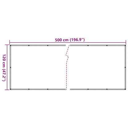 vidaXL Balkon-Sichtschutz Pflanzen-Optik Grün 500x120 cm PVC