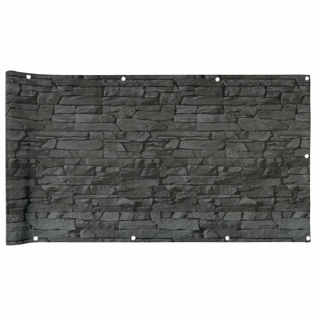 vidaXL Balkon-Sichtschutz Steinoptik Grau 600x120 cm PVC