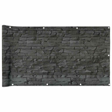 vidaXL Balkon-Sichtschutz Steinoptik Grau 600x120 cm PVC