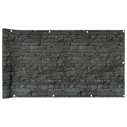 vidaXL Balkon-Sichtschutz Steinoptik Grau 600x120 cm PVC