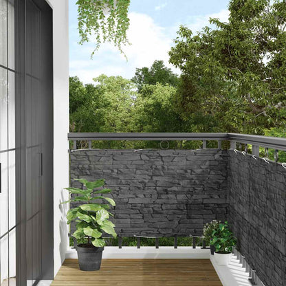 vidaXL Balkon-Sichtschutz Steinoptik Grau 600x120 cm PVC