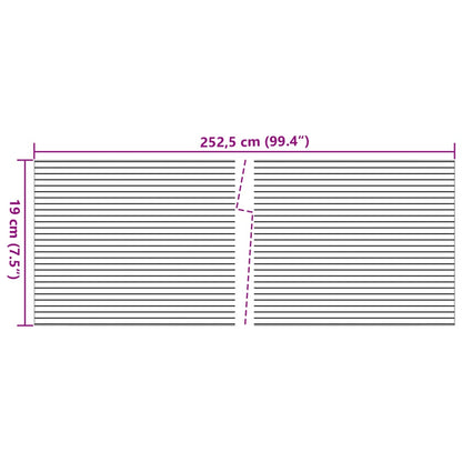 vidaXL Sichtschutzstreifen 10 Stk. Steingrau 252,5x19 cm PVC