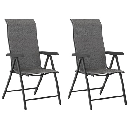 vidaXL Gartenstühle 2 Stk. Klappbar Grau Poly Rattan