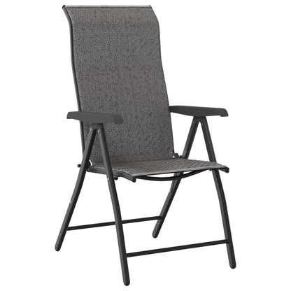 vidaXL Gartenstühle 2 Stk. Klappbar Grau Poly Rattan