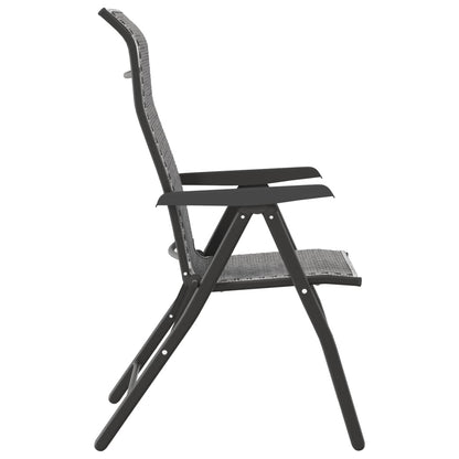vidaXL Gartenstühle 2 Stk. Klappbar Grau Poly Rattan