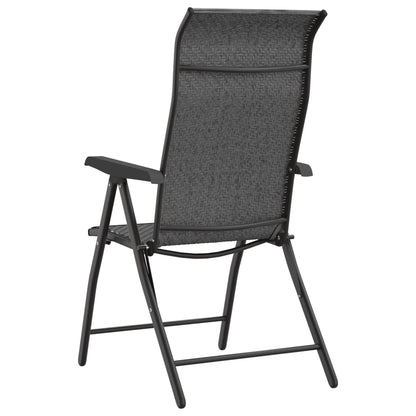 vidaXL Gartenstühle 2 Stk. Klappbar Grau Poly Rattan