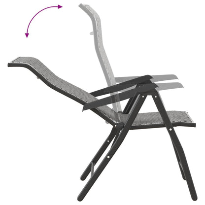 vidaXL Gartenstühle 2 Stk. Klappbar Grau Poly Rattan