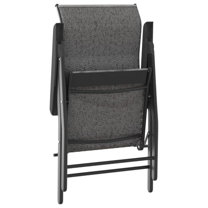 vidaXL Gartenstühle 2 Stk. Klappbar Grau Poly Rattan