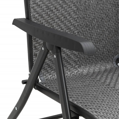 vidaXL Gartenstühle 2 Stk. Klappbar Grau Poly Rattan