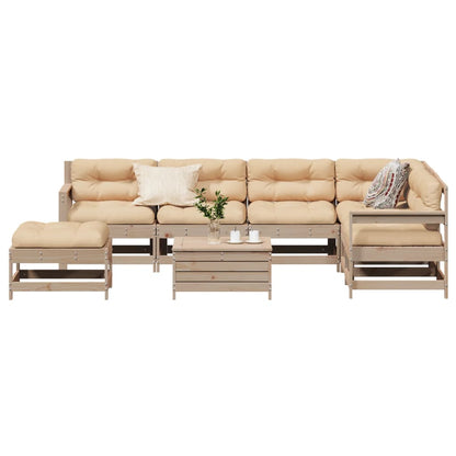 vidaXL 8-tlg. Garten-Lounge-Set mit Kissen Massivholz Kiefer