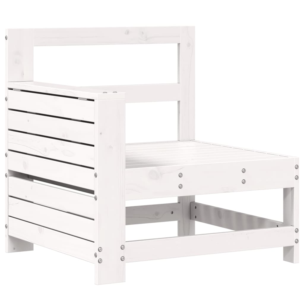 vidaXL 4-tlg. Garten-Sofagarnitur Weiß Massivholz Kiefer