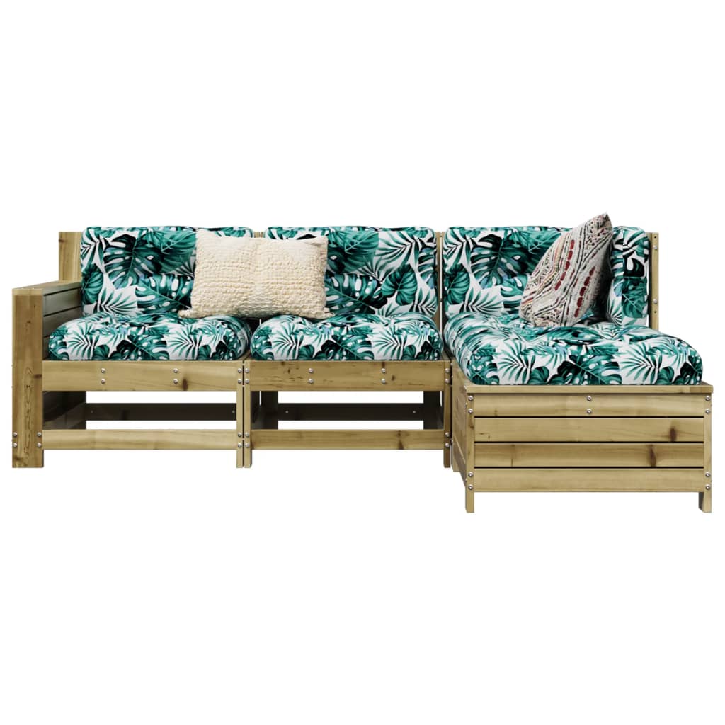 vidaXL Salon de jardin 4 pcs en pin imprégné
