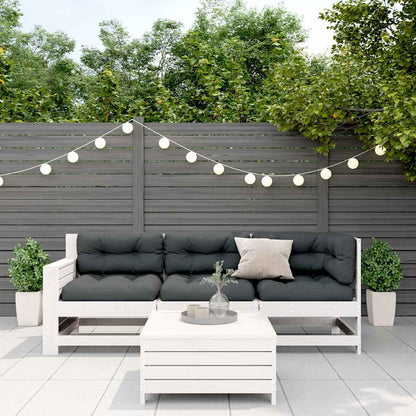 vidaXL Ensemble de salon de jardin 4 pcs avec coussins Blanc Bois de pin massif