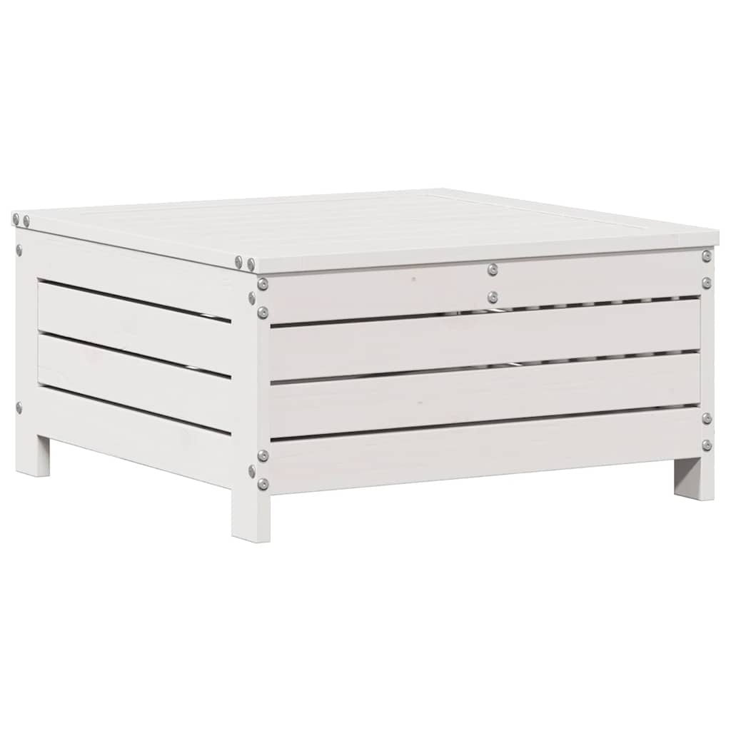 vidaXL Ensemble de salon de jardin 4 pcs avec coussins Blanc Bois de pin massif