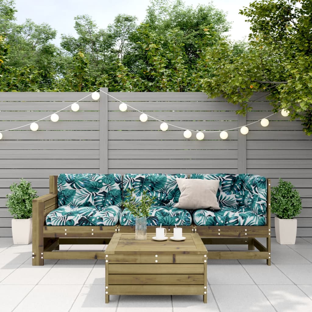 vidaXL 4-tlg. Garten-Lounge-Set mit Kissen Kiefernholz Imprägniert