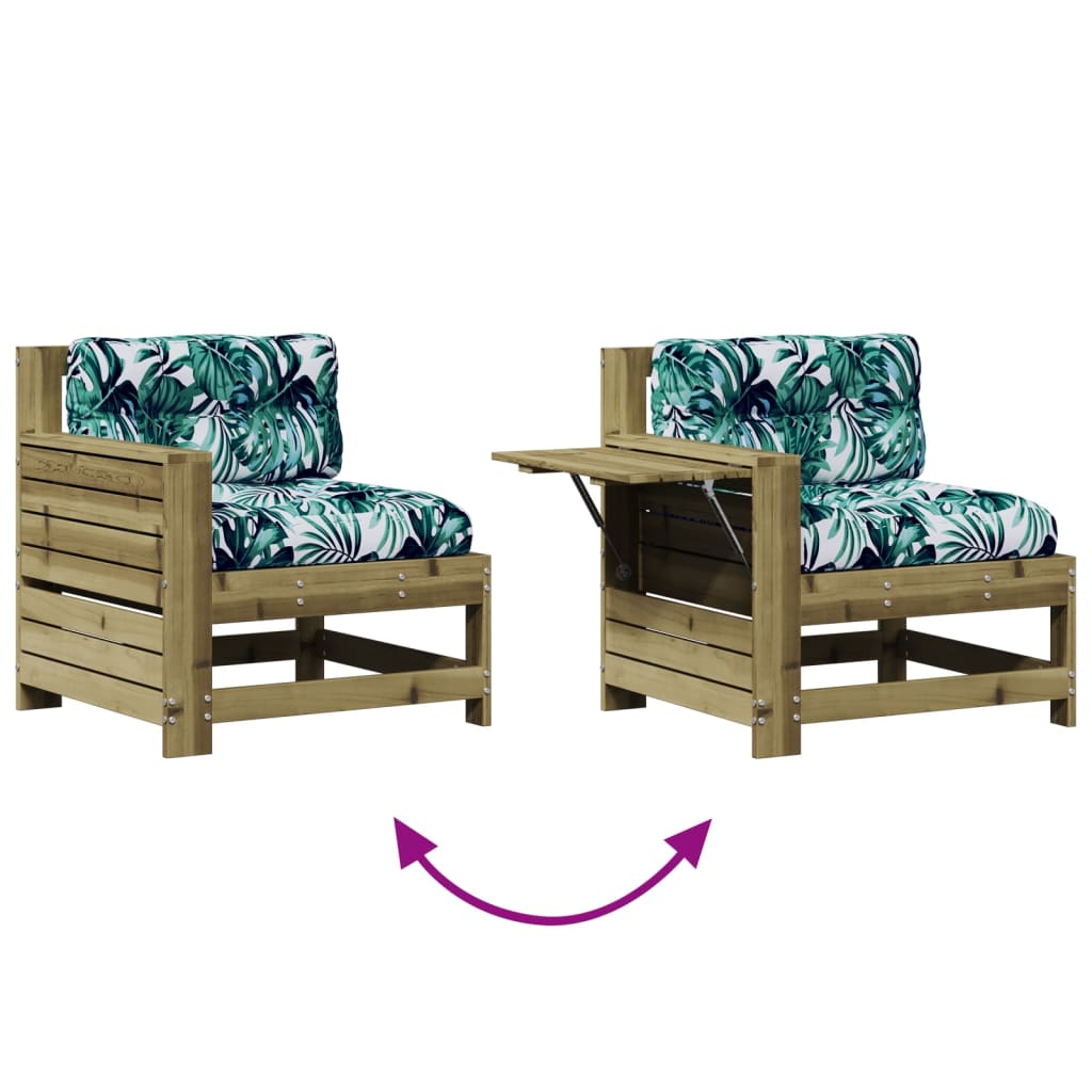vidaXL 4-tlg. Garten-Lounge-Set mit Kissen Kiefernholz Imprägniert