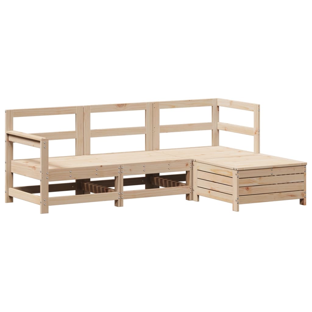 vidaXL 4-tlg. Garten-Sofagarnitur Massivholz Kiefer