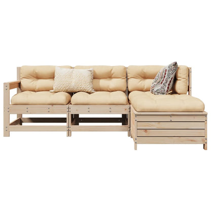 vidaXL 4-tlg. Garten-Sofagarnitur Massivholz Kiefer