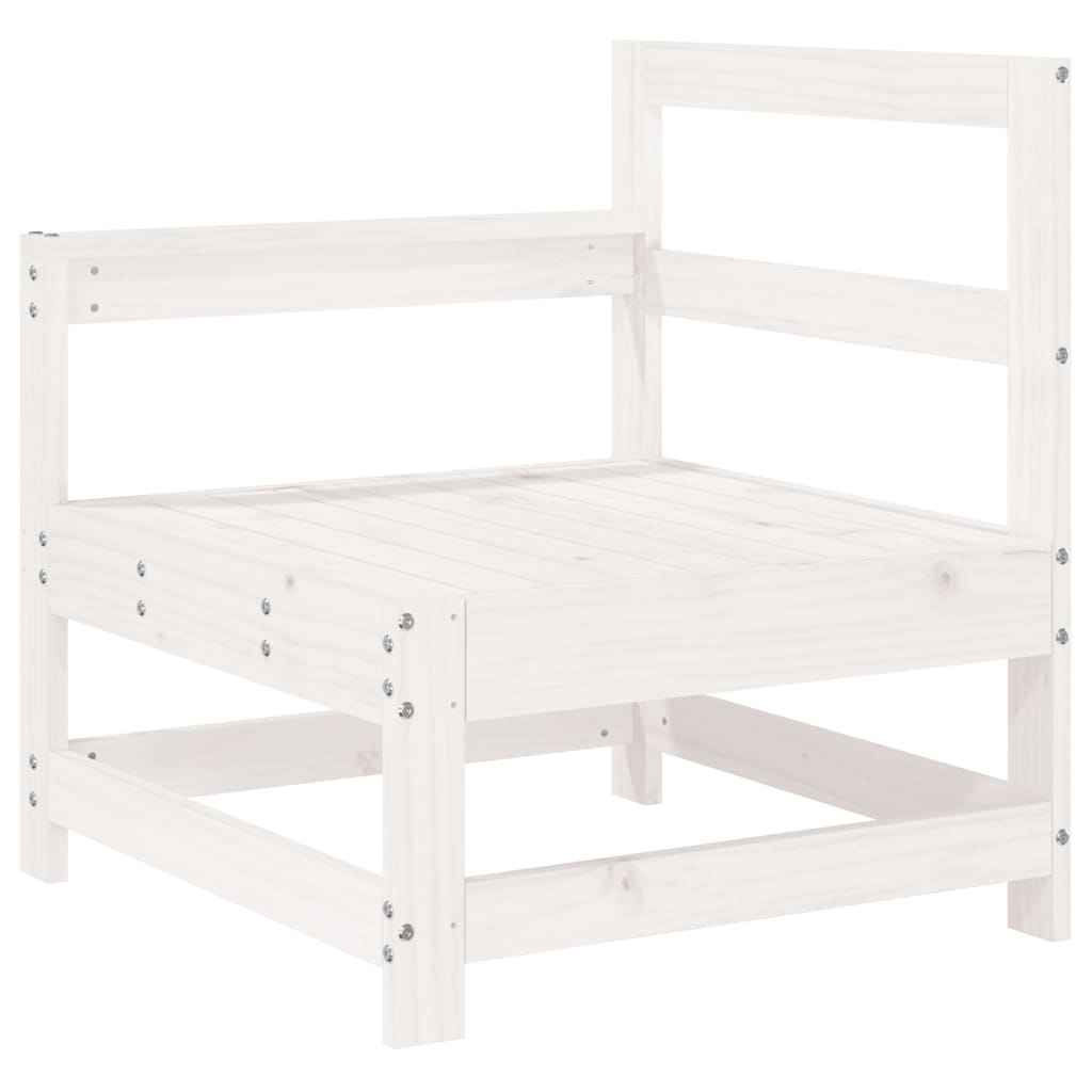 vidaXL 4-tlg. Garten-Sofagarnitur Weiß Massivholz Kiefer