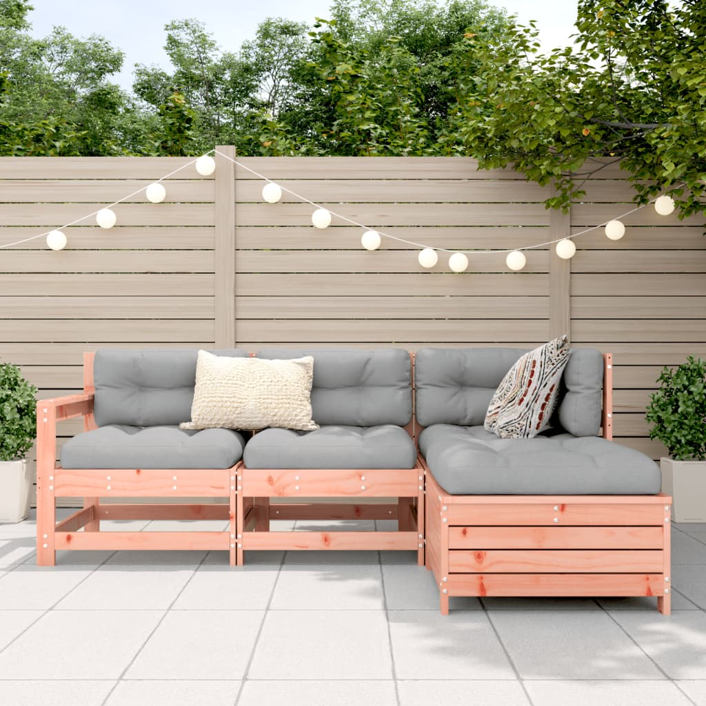 vidaXL 4-tlg. Garten-Sofagarnitur Massivholz Douglasie