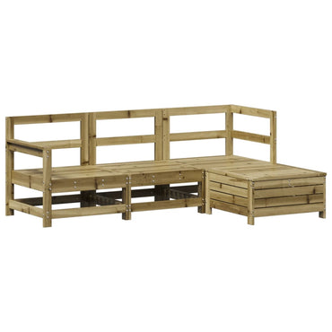 vidaXL Salon de jardin 4 pcs en pin imprégné