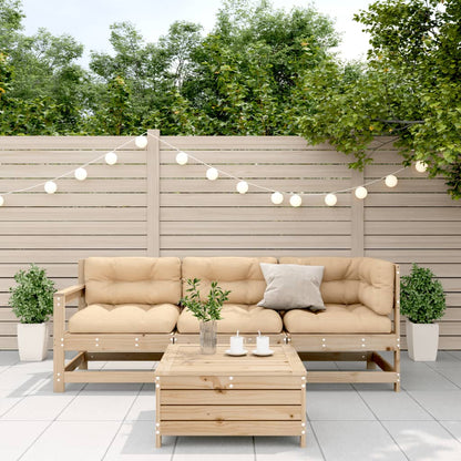 vidaXL Salon de jardin 4 pièces avec coussins en pin massif