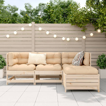 vidaXL 4-tlg. Garten-Sofagarnitur Massivholz Kiefer