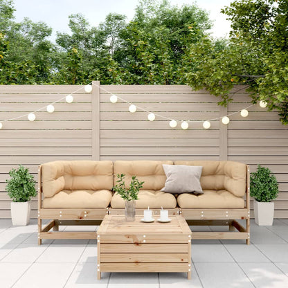 vidaXL Salon de jardin 4 pièces avec coussins en pin massif