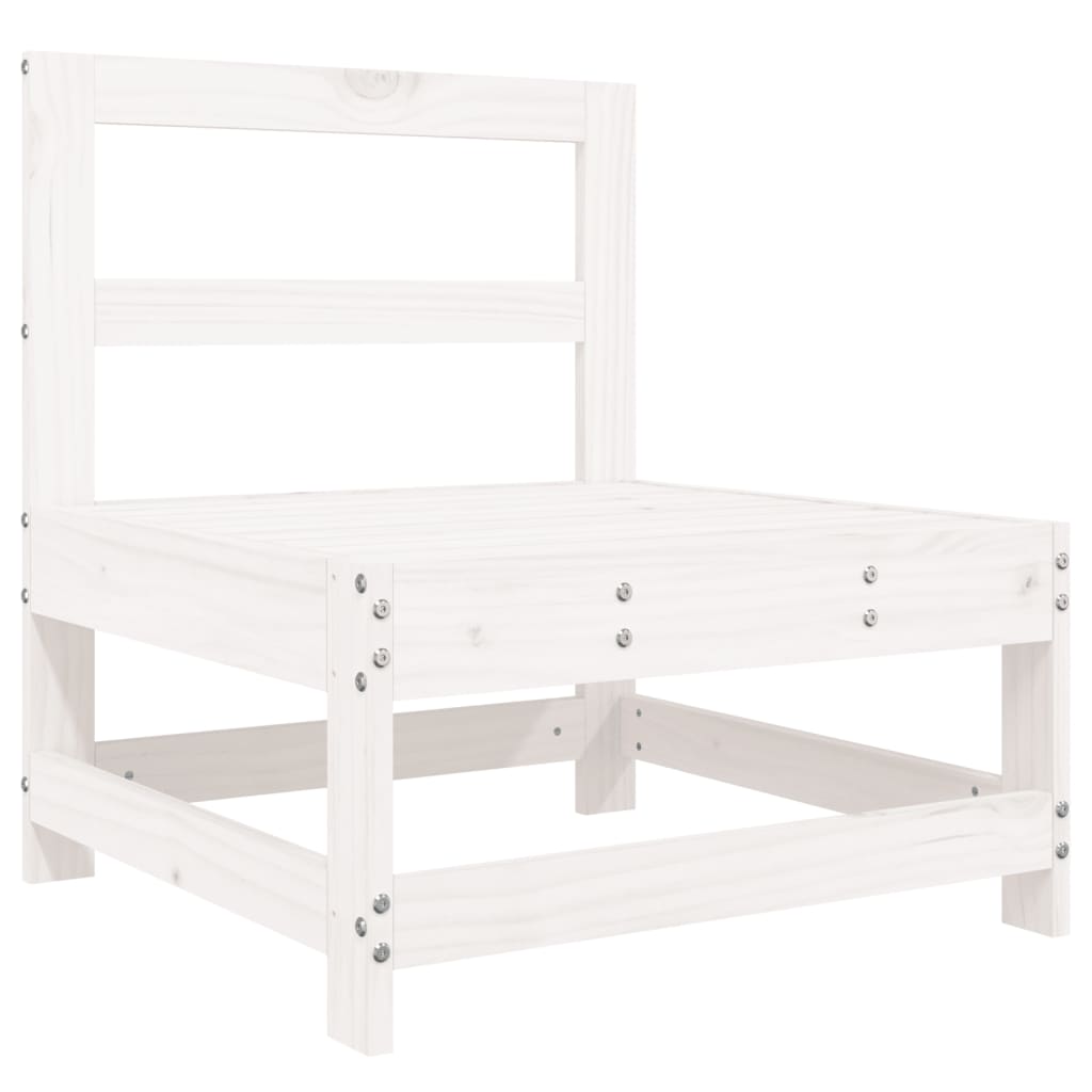 vidaXL 4-tlg. Garten-Sofagarnitur Weiß Massivholz Kiefer