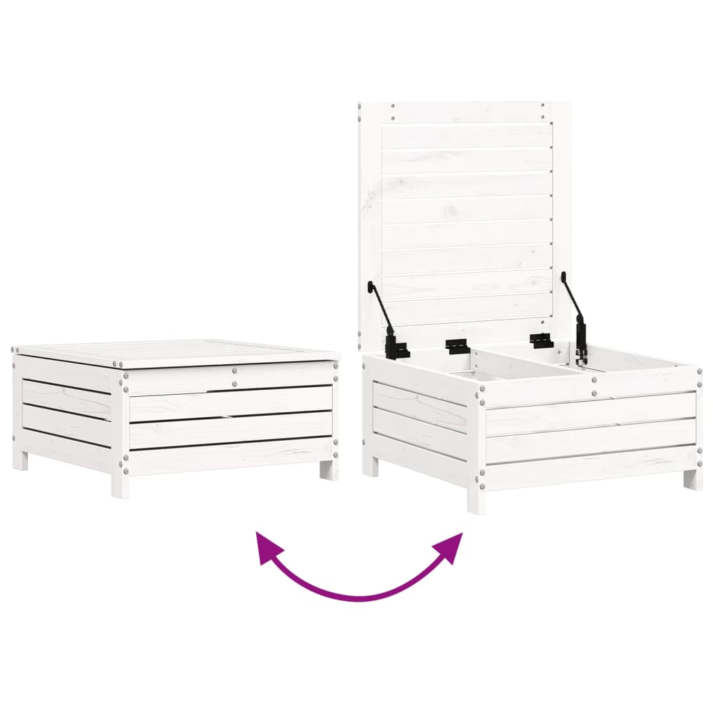 vidaXL 4-tlg. Garten-Sofagarnitur Weiß Massivholz Kiefer