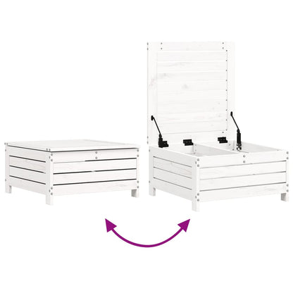 vidaXL 4-tlg. Garten-Sofagarnitur Weiß Massivholz Kiefer