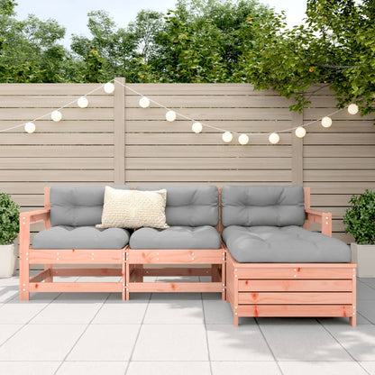 vidaXL 4-tlg. Garten-Sofagarnitur Massivholz Douglasie