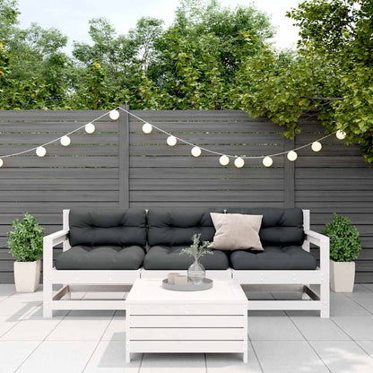vidaXL 4-tlg. Garten-Lounge-Set mit Kissen Weiß Massivholz Kiefer