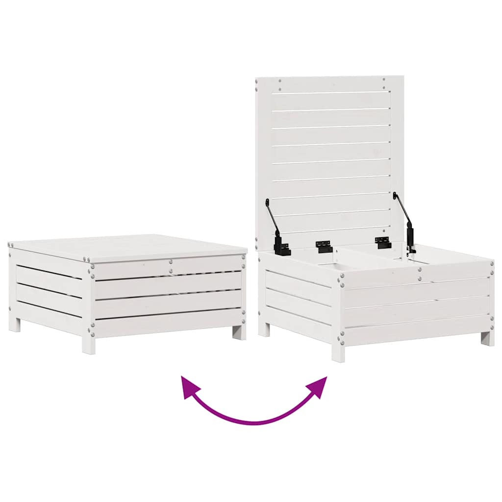 vidaXL 4-tlg. Garten-Lounge-Set mit Kissen Weiß Massivholz Kiefer