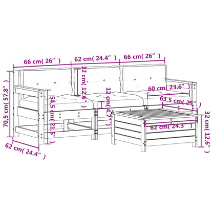 vidaXL 4-tlg. Garten-Lounge-Set mit Kissen Kiefernholz Imprägniert