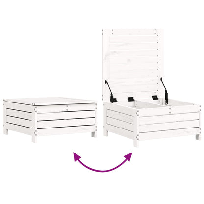 vidaXL 4-tlg. Garten-Sofagarnitur Weiß Massivholz Kiefer
