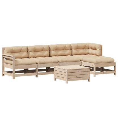 vidaXL 6-tlg. Garten-Lounge-Set mit Kissen Massivholz Kiefer