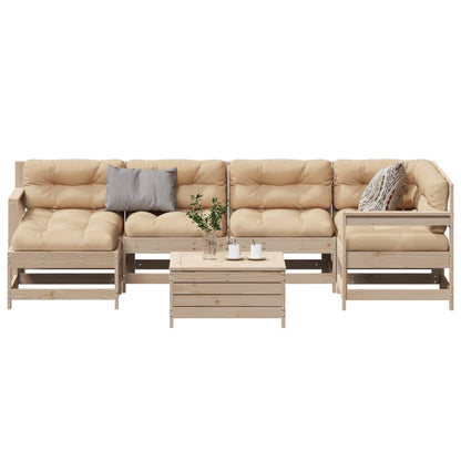 vidaXL 7-tlg. Garten-Lounge-Set mit Kissen Massivholz Kiefer
