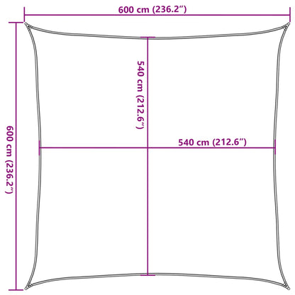 vidaXL Sonnensegel 160 g/m² Quadratisch Hellgrau 6x6 m HDPE