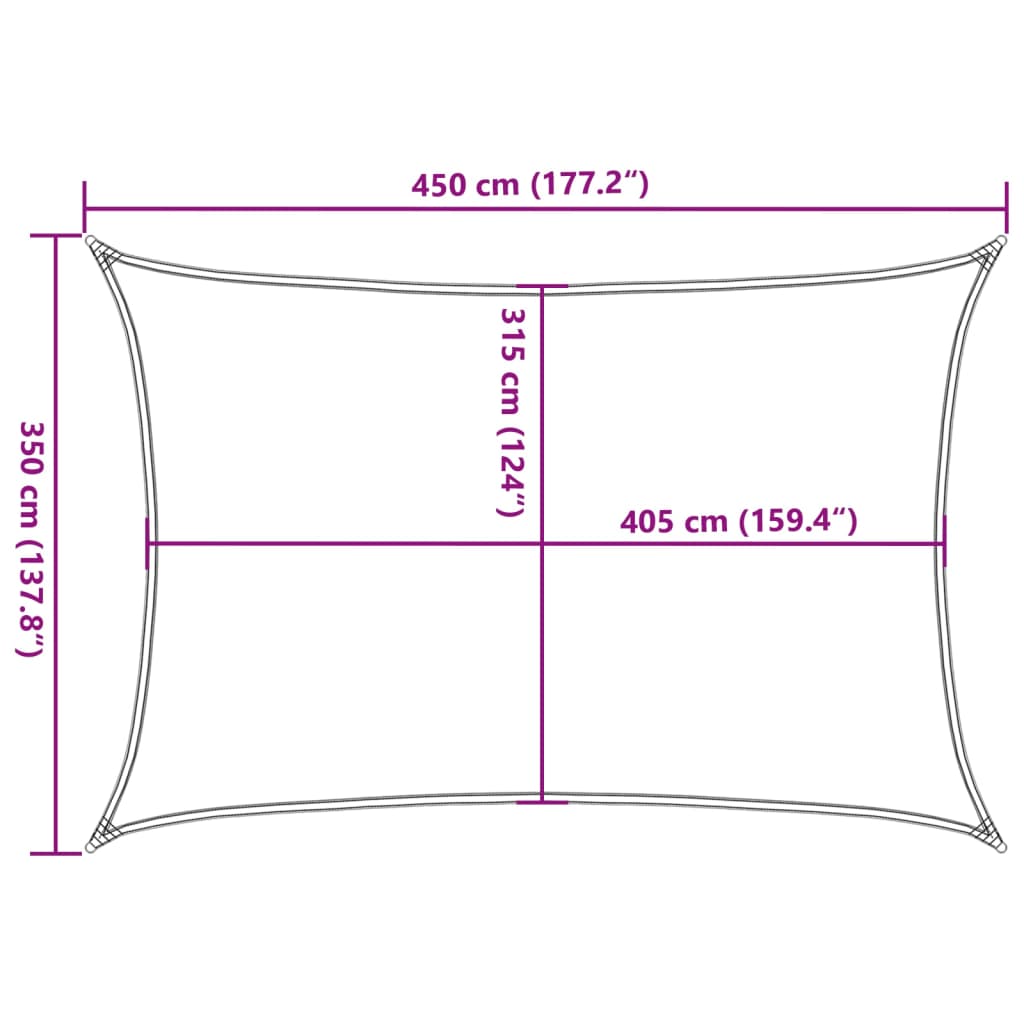 vidaXL Voile d'ombrage 160 g/m² Rectangulaire Gris clair 3,5x4,5 m HDPE