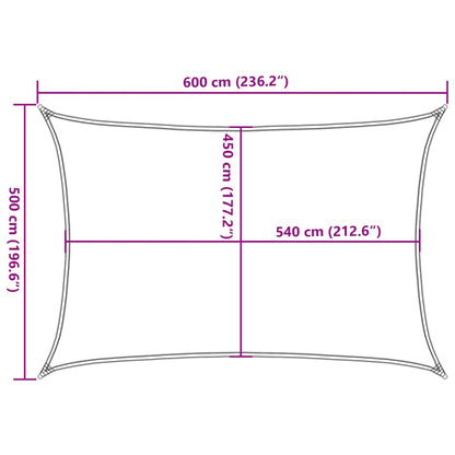 vidaXL Sonnensegel 160 g/m² Rechteckig Hellgrau 5x6 m HDPE