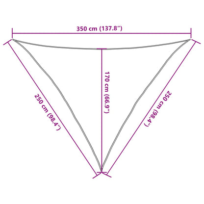 vidaXL Sonnensegel 160 g/m² Dreieckig Hellgrau 2,5x2,5x3,5 m HDPE