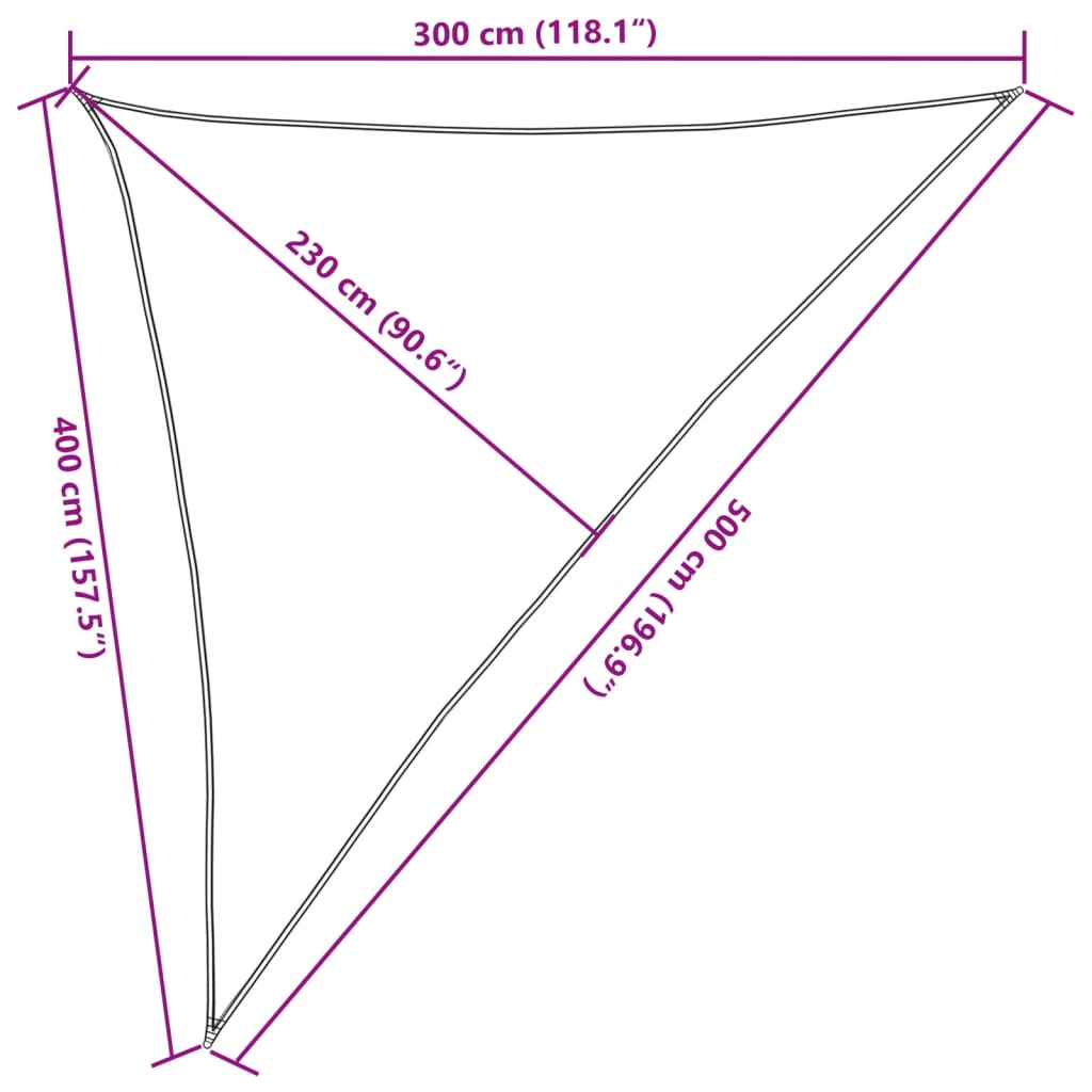 vidaXL Sonnensegel 160 g/m² Dreieckig Hellgrau 3x4x5 m HDPE