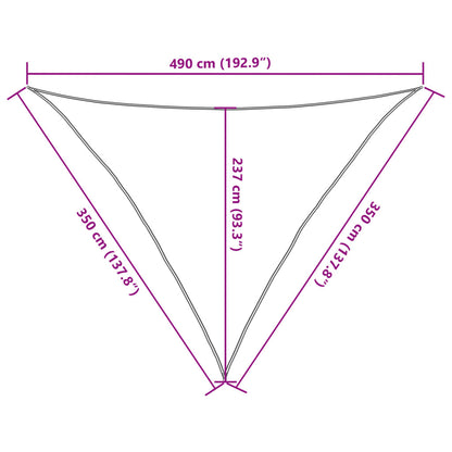 vidaXL Sonnensegel 160 g/m² Dreieckig Hellgrau 3,5x3,5x4,9 m HDPE