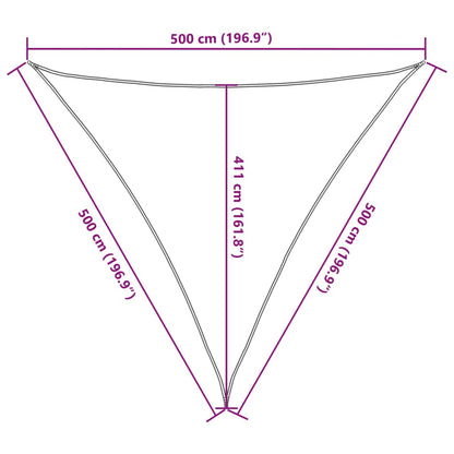 vidaXL Sonnensegel 160 g/m² Dreieckig Hellgrau 5x5x5 m HDPE