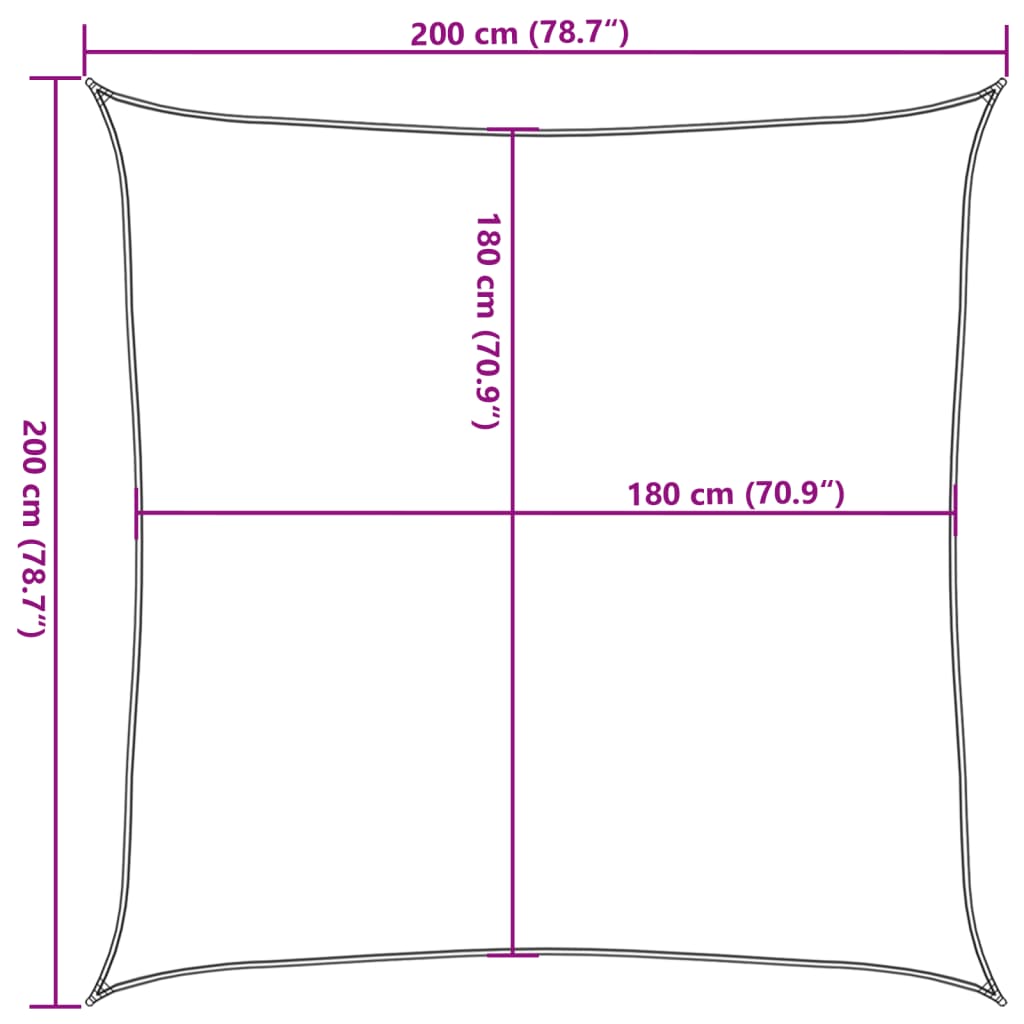 vidaXL Sonnensegel 160 g/m² Quadratisch Sandfarbe 2x2 m HDPE